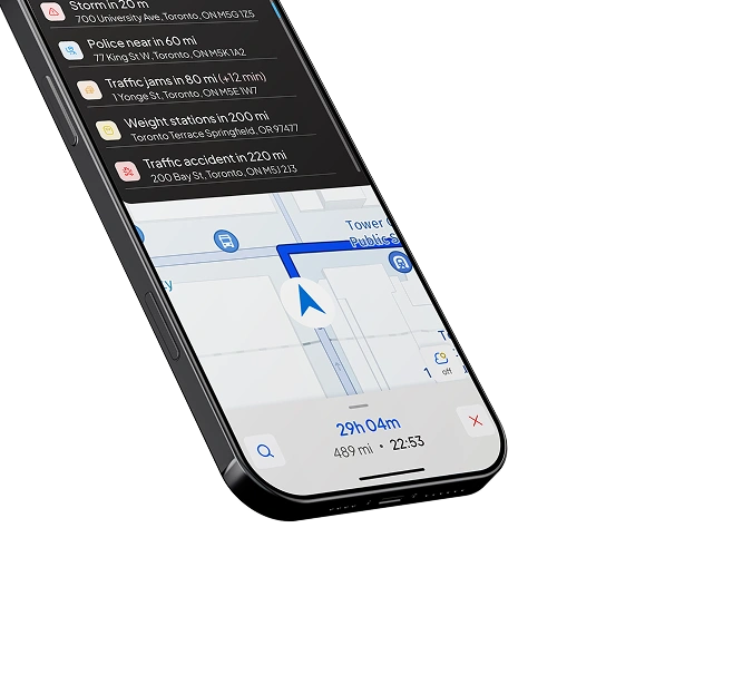 Commercial truck GPS app with live route planning, weather alerts, and toll avoidance — best GPS for truckers on the road.